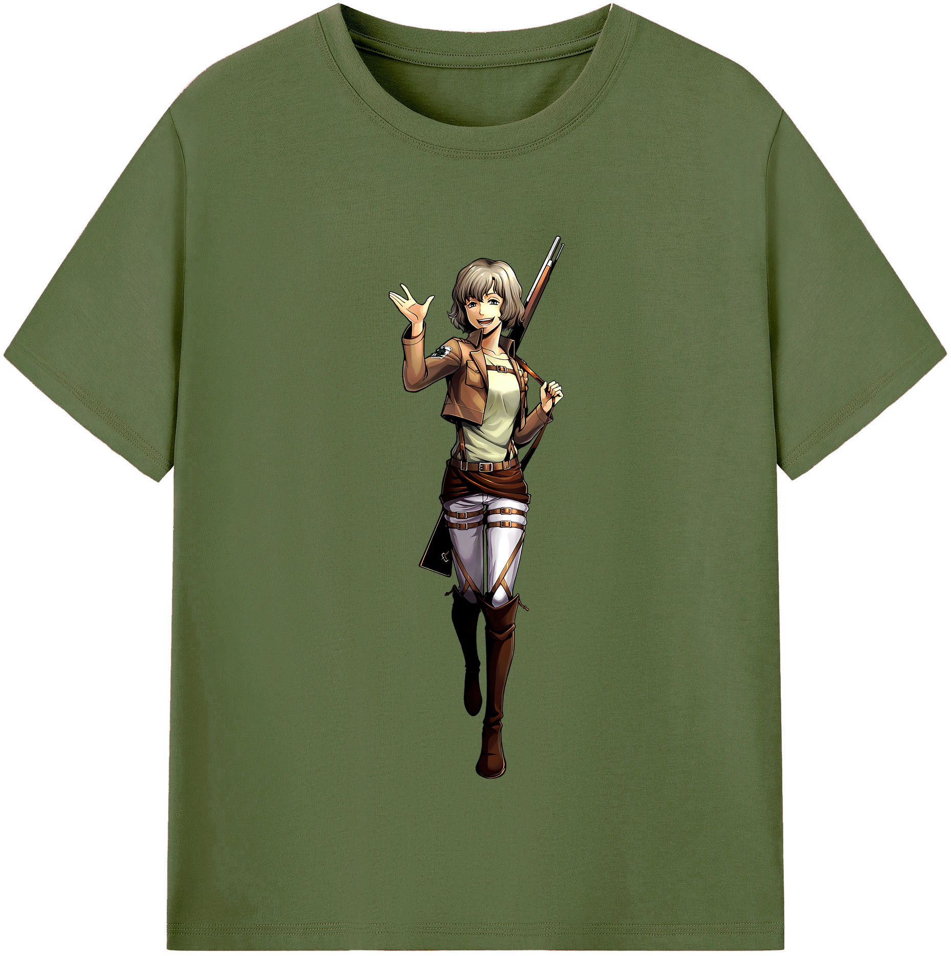 （画像用） 進撃の巨人 ヒツチ Attack on Titan Hitch 綿100％半袖Tシャツ（フロントプリント）